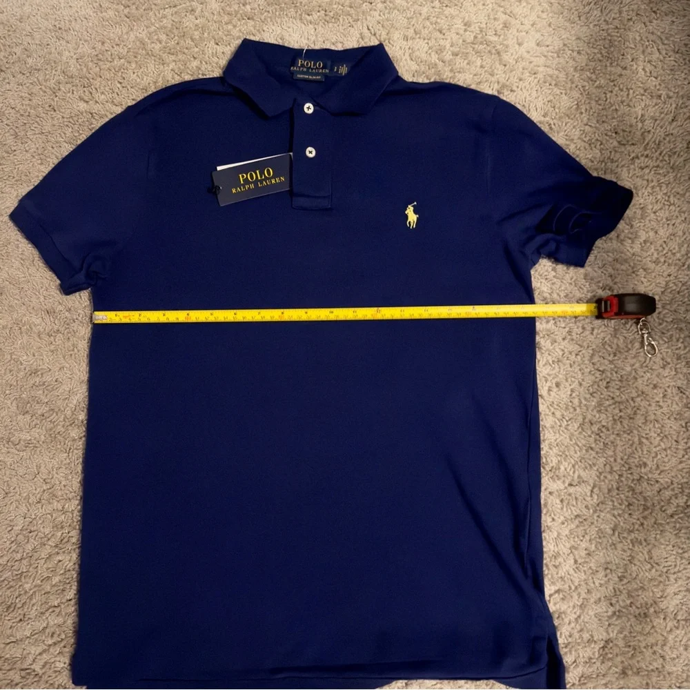 Authentic Ralph Lauren Short Sleeve Slim Fit Polo Core Replen Blue Men's Small